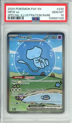 2024 POKEMON PAF EN-PALDEAN FATES SPECIAL ILLUSTRATION RARE #232 MEW EX PSA 10 - Image 1