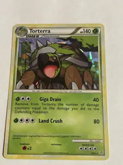 Torterra 10/95 Cracked Ice Holo Bleed Rare Pokemon TCG HGSS Unleashed Card - Image 1