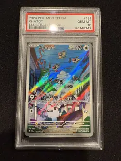 Pokemon PSA 10 Chatot 181/162 Illustration Rare Temporal Forces Holo - Image 1