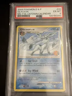 Pokemon Glaceon 20/100 Countdown Calendar *French* Snowflake Stamp 2008 Promo - Image 1