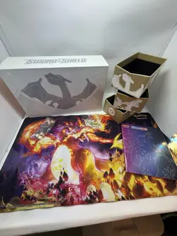 CHARIZARD UPC Pokemon TCG Sword and Shield PLAY MAT, Die **Free Shipping** - Image 1