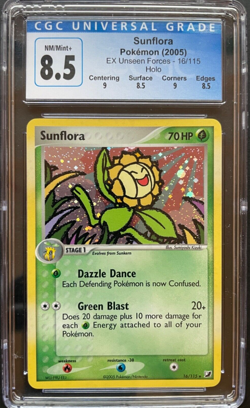 Pokemon 2005 EX Unseen Forces Sunflora Holo Rare CGC 8.5 - Image 1