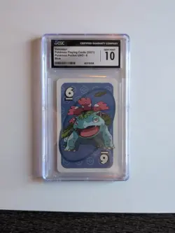 2021 Pokemon Venusaur Pokemon Playing Cards Pocket Uno 6 Blue CGC gem mint 10 - Image 1