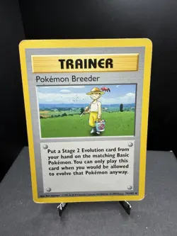 Pokemon TCG WOTC Shadowless Base Set Pokemon Breeder 76/102 Rare Trainer HP - Image 1