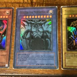 YuGiOh GBI-001, 002, 003 Ultra Rare Slifer Obelisk Ra Egyptian God Cards - Image 4