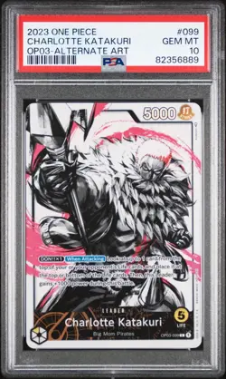 PSA Gem Mint 10 ENG Charlotte Katakuri OP03-Alternate Art One Piece Trading Card - Image 1