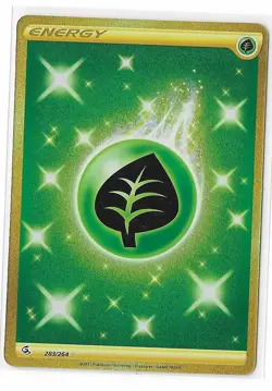 Grass Energy 283/264 Fusion Strike Full Art Secret Rare Holo Pokemon Card NM - Image 1
