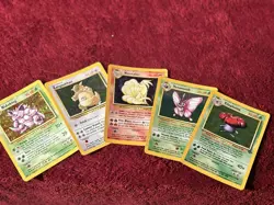 Set of 5 Played Condition Vintage Pokemon TCG Holo Cards No Reserve - Image 1