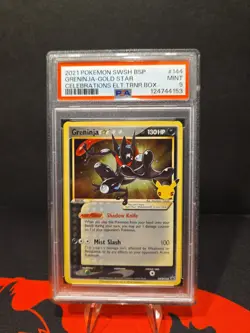 Greninja Gold Star SWSH144 Sword & Shield Promo Card Holo Celebrations PSA 9 - Image 1