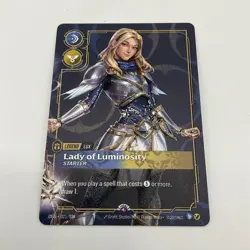 Riftbound Lux- Metal Card- 1/35 Promo- Lady of Luminosity- Houston Exclusive - Image 1