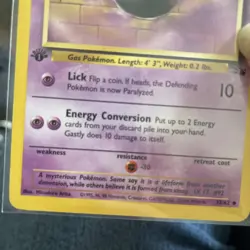 Gastly 1st Edition Fossil 33/62 Uncommon VTG Pokemon Card, Lightly Played TCG - Image 4