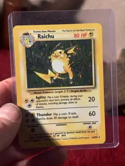Pokemon TCG Raichu Base Set Holo Vintage Pokemon Card - Image 1