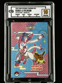 2025 Sylveon EEVEE CG Pristine 10 Card Database Lets Go Eevee CGC PSA Pokemon - Image 1