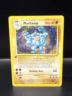 Pokemon TCG Machamp Base Set 8/102 Holo 1st Edition Holo Rare - Image 1