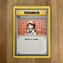 Pokemon TCG Bill Base Set 91/102 Regular Shadowless Common DMG - Image 1