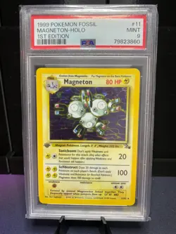 1999 Pokemon Fossil Magneton Holo 1st Edition PSA 9 - Image 1