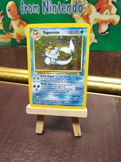 1999 POKEMON TCG VAPOREON JUNGLE HOLO UNLIMITED 12/64 LP - Image 2
