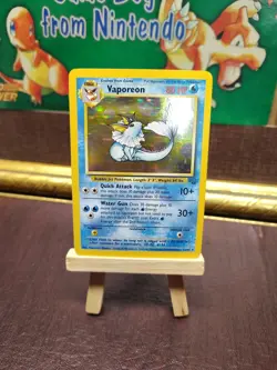 1999 POKEMON TCG VAPOREON JUNGLE HOLO UNLIMITED 12/64 LP - Image 3