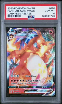2020 POKEMON SWORD & SHIELD DARKNESS ABLAZE #020 FULL ART/CHARIZARD VMAX PSA 10 - Image 1