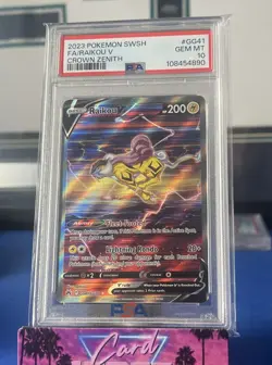 2023 Pokemon Swish Crown Zenith Full Art #GG41 Raikou V Gem Mint PSA 10 - Image 1