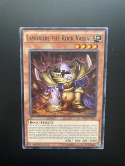 Yugioh Landrobe The Rock Vassal SR01-EN012 1st Edition Common Damaged - Image 1