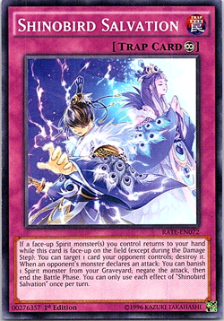 Shinobird Salvation RATE-EN072 Yu-Gi-Oh! Card Light Play 1st Edition - Image 1