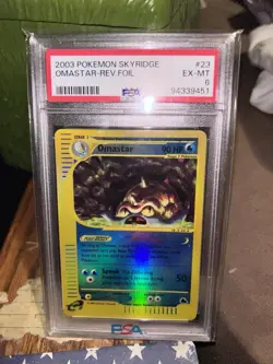2003 Pokemon Skyridge Omastar-Rev. Foil Holo #23 EX-MT PSA Grade 6 Card Rare - Image 2