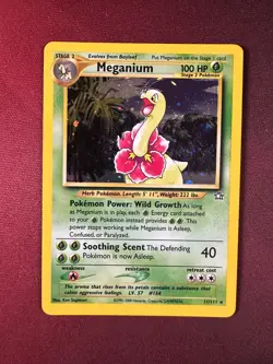 MEGANIUM 11/111 Neo Genesis HOLO SWIRL rare Unlimited Pokemon TCG card VLP-NM - Image 1