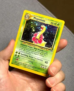MEGANIUM 11/111 Neo Genesis HOLO SWIRL rare Unlimited Pokemon TCG card VLP-NM - Image 2