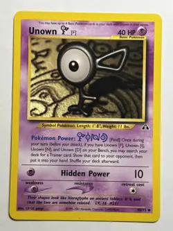 Unown [F] Neo Discovery 48/75 MP-LP Pokemon Card - Image 1