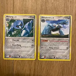 Lot 2 Cartes Pokemon ❤ Metal - Metang Metalosse - Pokemon Nintendo 2009 - Cards - Image 1