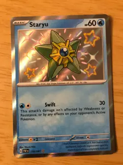 Pokemon TCG Staryu Holo Shiny Rare Card Paldean Fates 118/091 NM Condition - Image 1