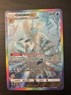 NEW ~ ART CARD Pocket Pokemon Glaceon EX Illustration Immersive Textured HOLO - Image 1