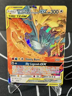 Pokemon TCG Moltres Zapdos Articuno GX 44/68 Tag Team Holo Card Mint Condition - Image 1