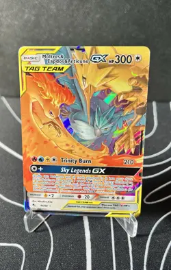 Pokemon TCG Moltres Zapdos Articuno GX 44/68 Tag Team Holo Card Mint Condition - Image 5