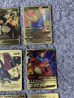 Set of 25 Charizard,Greninja,Sylveon&More Gold Foil Fan Art Cards - Image 4