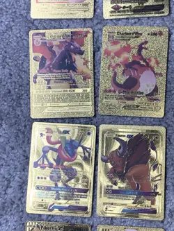 Set of 25 Charizard,Greninja,Sylveon&More Gold Foil Fan Art Cards - Image 5
