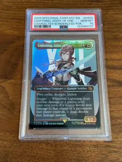 2025 MAGIC MTG FINAL FANTASY 0400 LIGHTNING ARMY OF ONE BORDERLESS FOIL PSA 10 - Image 1