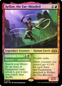 Magic The Gathering MTG KELLAN, THE FAE-BLOODED FOIL Wilds of Eldraine NM - Image 1