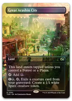 Great Arashin City (Borderless) #395 (Foil) NM Tarkir Dragonstorm TDM Magic MTG - Image 1