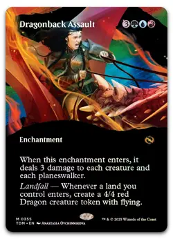 Dragonback Assault (Borderless) #355 (Foil) NM Tarkir Dragonstorm TDM Magic MTG - Image 1