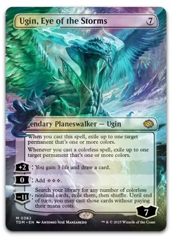 Ugin, Eye of the Storms (Borderless) #382 (Foil) NM Tarkir Dragonstorm Magic MTG - Image 1