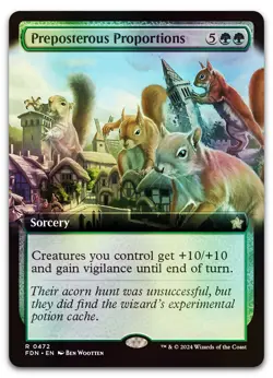 Preposterous Proportions (Extended Art) #472 (Foil) NM Foundations FDN Magic MTG - Image 1