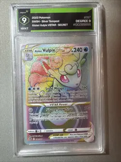 2022 Pokemon SWSH Silver Tempest Alolan Vulpix VSTAR Secret Degree Graded 9 - Image 1