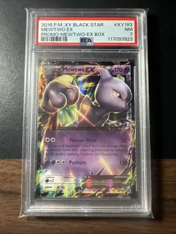 2016 Pokemon XY Mewtwo EX Black Star Promo #XY183 PSA 7 NM - Image 1