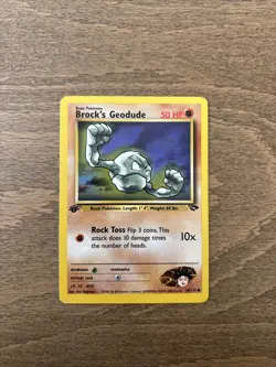 Pokemon - Brock's Geodude - 68/132 - Common - 1st Edition - Gym Challenge - NM - Image 1