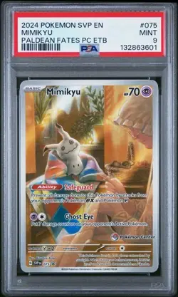 Pokemon Center ETB Black Star Promo 075 Mimikyu 2024 SVP EN-SV PSA 9 - Image 1