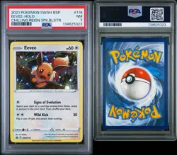 2021 Pokemon Chilling Reign 3 Pack Blister Eevee Holo Promo Psa 7 - Image 1