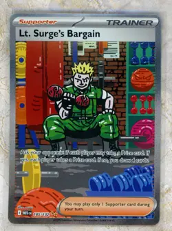 2025 Pokemon MEG EN-Mega Evolutions #185 Lt. Surge's Bargain SIR - Image 1