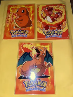 Topps Charmander E4 Charmeleon E5 Charizard E6 Holo Movie 1999 Pokemon - Image 1